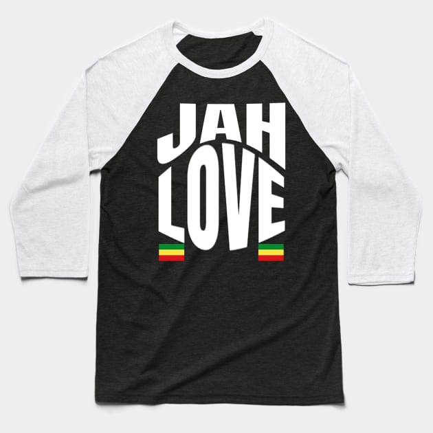 Jah Love Rasta Lion Reggae Rastafari Baseball T-Shirt by Merchweaver